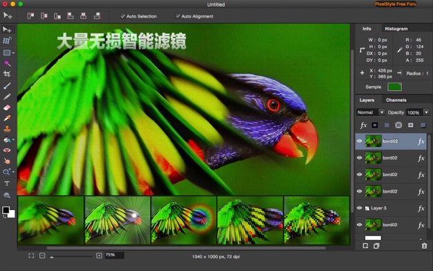 PixelStyle Photo Editor v3.7.0 图像处理和滤镜特效 for mac